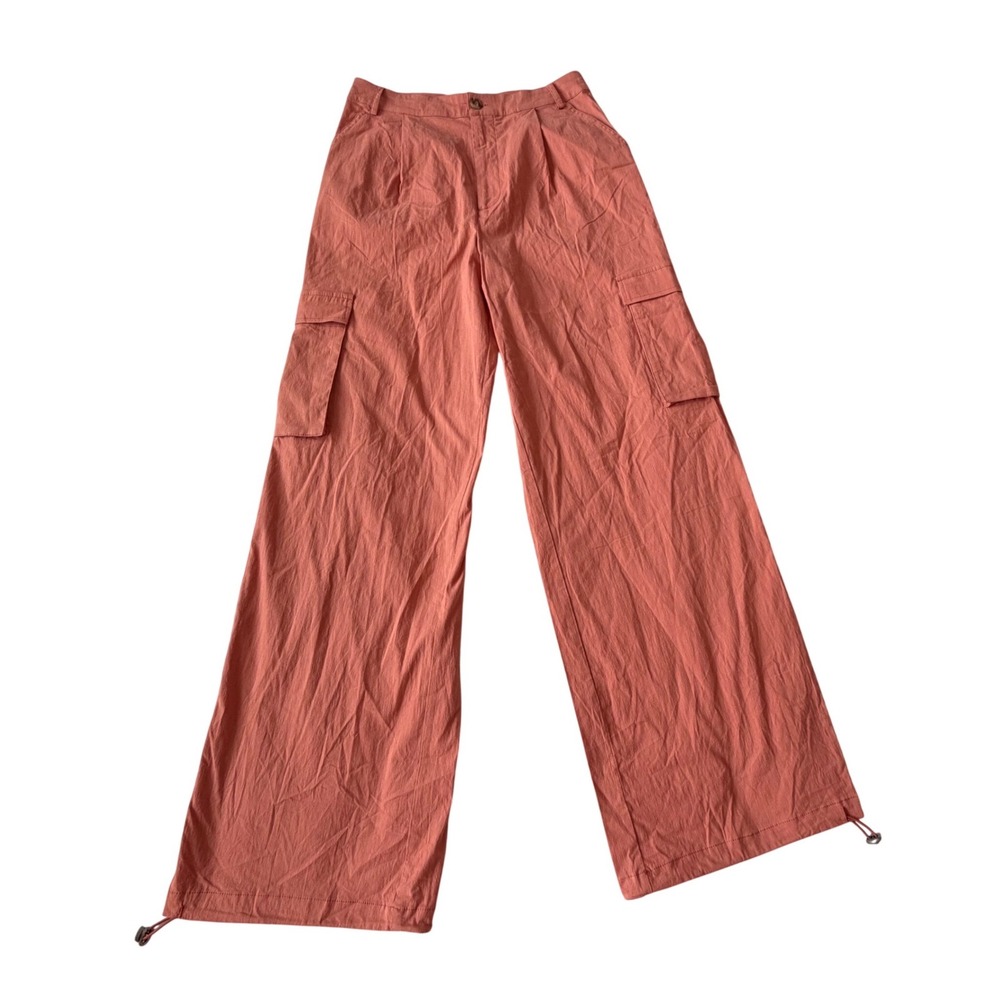 En Saison‎ Terracotta Wide Leg Cargo Pants Bungee Hem IES3064P Womens Medium NWT